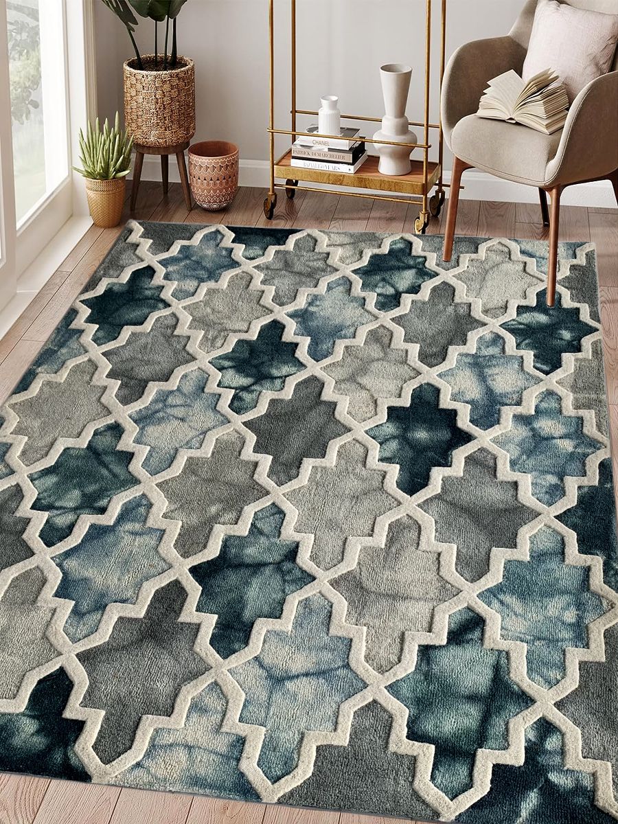 فرش مدرن دستباف ایرانی با الگوی مینیمال دکوراسیون داخلی - Luxury modern custom handwoven Persian rug for contemporary interior layout
