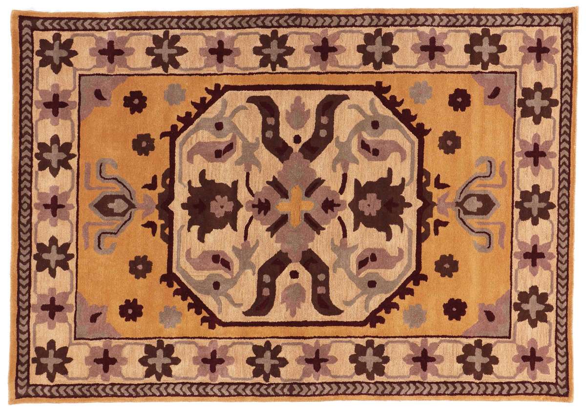 فرش کلاسیک دستباف اصفهان و کاشان با طرح اسلیمی - Classic handwoven Isfahan Kashan design carpet with traditional floral medallion